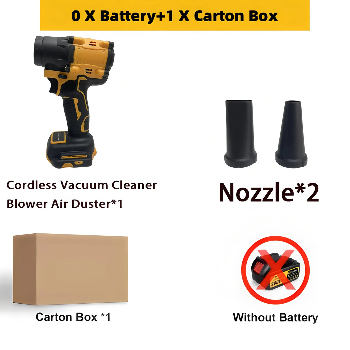 For DeWALT 20V Battery 2-in-1 Brushless Turbo Blower Jet Fan & Vacuum Cleaner High Speed 110000RPM Handheld Dust Blowing Tool