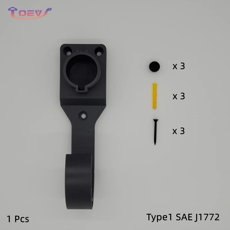 Type 2 Type 1 GBT EV Charger Cables Strong Holder Electric Car Charger Holder ABS Cable Holder Wall Bracket with Screws