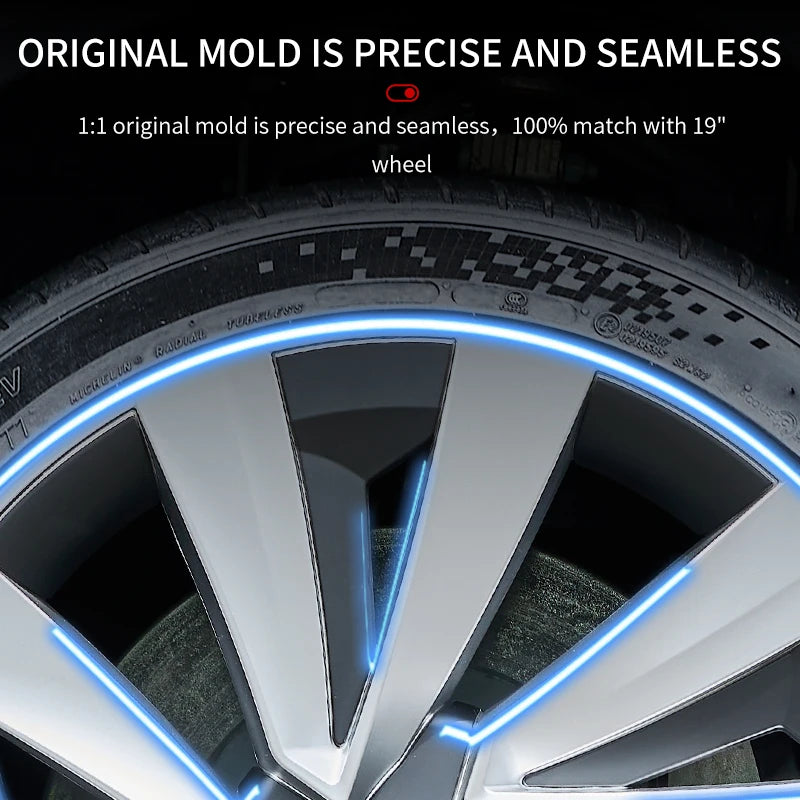 4PCS For New Tesla Model Y Juniper 2025 19 Inch Wheel Cover Performance Replacement Wheel Hub Cap Full Rim Cover Accessories