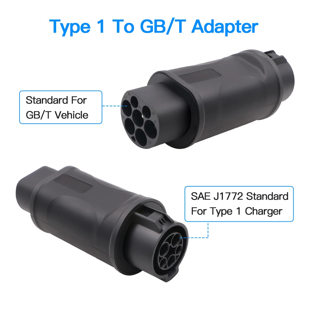 Kolanky 32A 7.2 KW Type 2 to Type 1 Adapter  Type 1 To Type 2 Conventor Type 2 To GBT Adapter Charging Electric Vehicle Cars