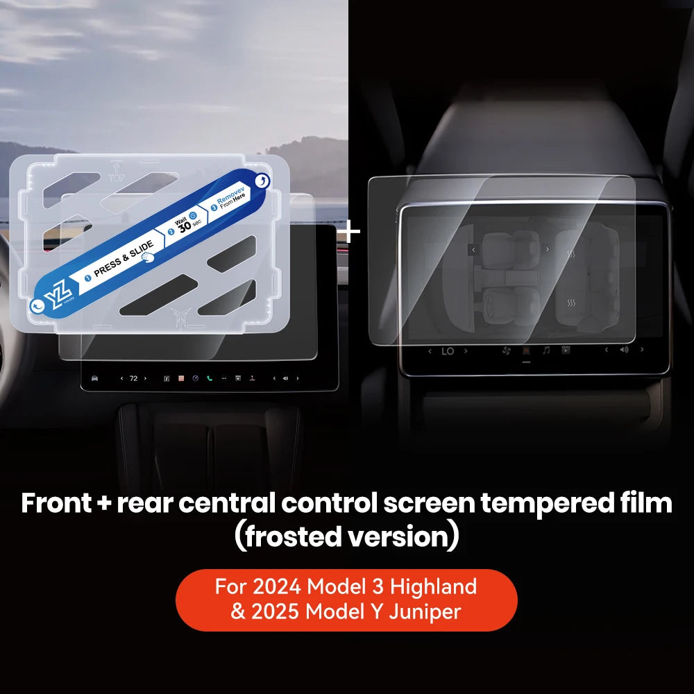 YZ For Tesla Model 3 Y Highland 2025 Tempered Glass Film Protector Matte Glare HD Center Control Touch Screen Film Protection