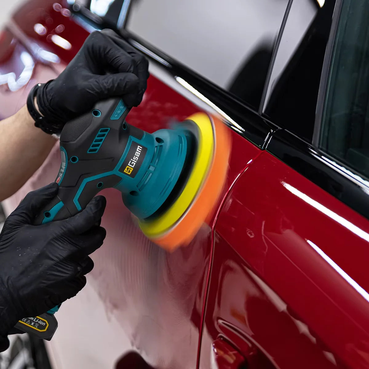 Gisam Cordless Car Polisher 8 Gears Digital Display Electric Polisher Auto Car Polishing Waxing Machine For Makita 18V Battery