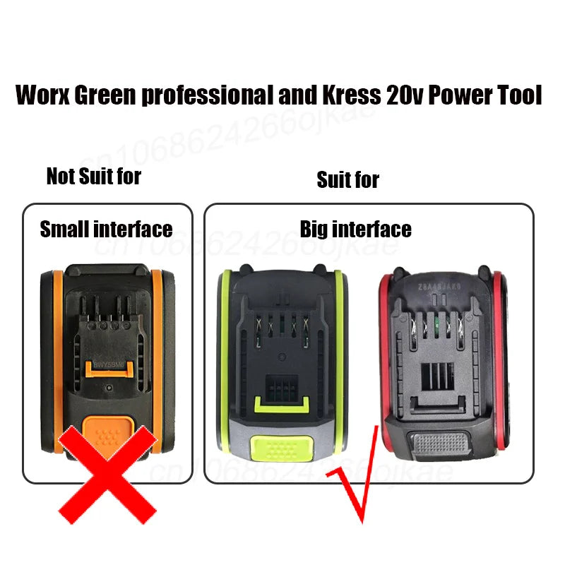 Worx Cordless Oscillating Multi-Tool Brush WE696 BareTool 20v 18000T/min SwingAngle 3.6 Shock Absorbing Share Kress Battery