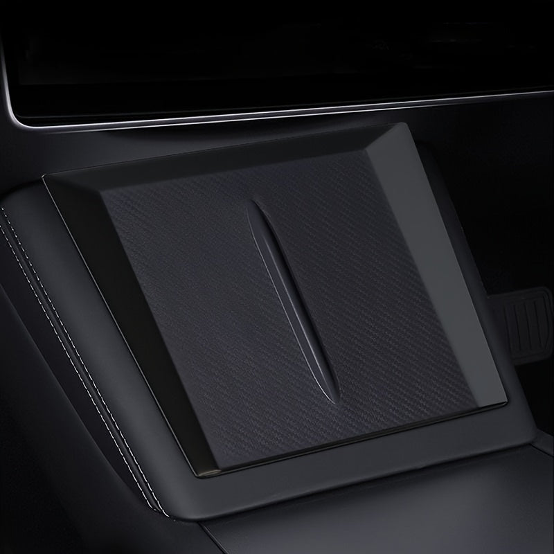 Wireless Silicone Charging Pad for Tesla Model 3 Highland 2023-2024, Carbon Fiber Pattern Charging Pad for Center Console, Wireless Charging Phone Pad, Silicone Cover for Wireless Charging Plate, Car Interior Accessories