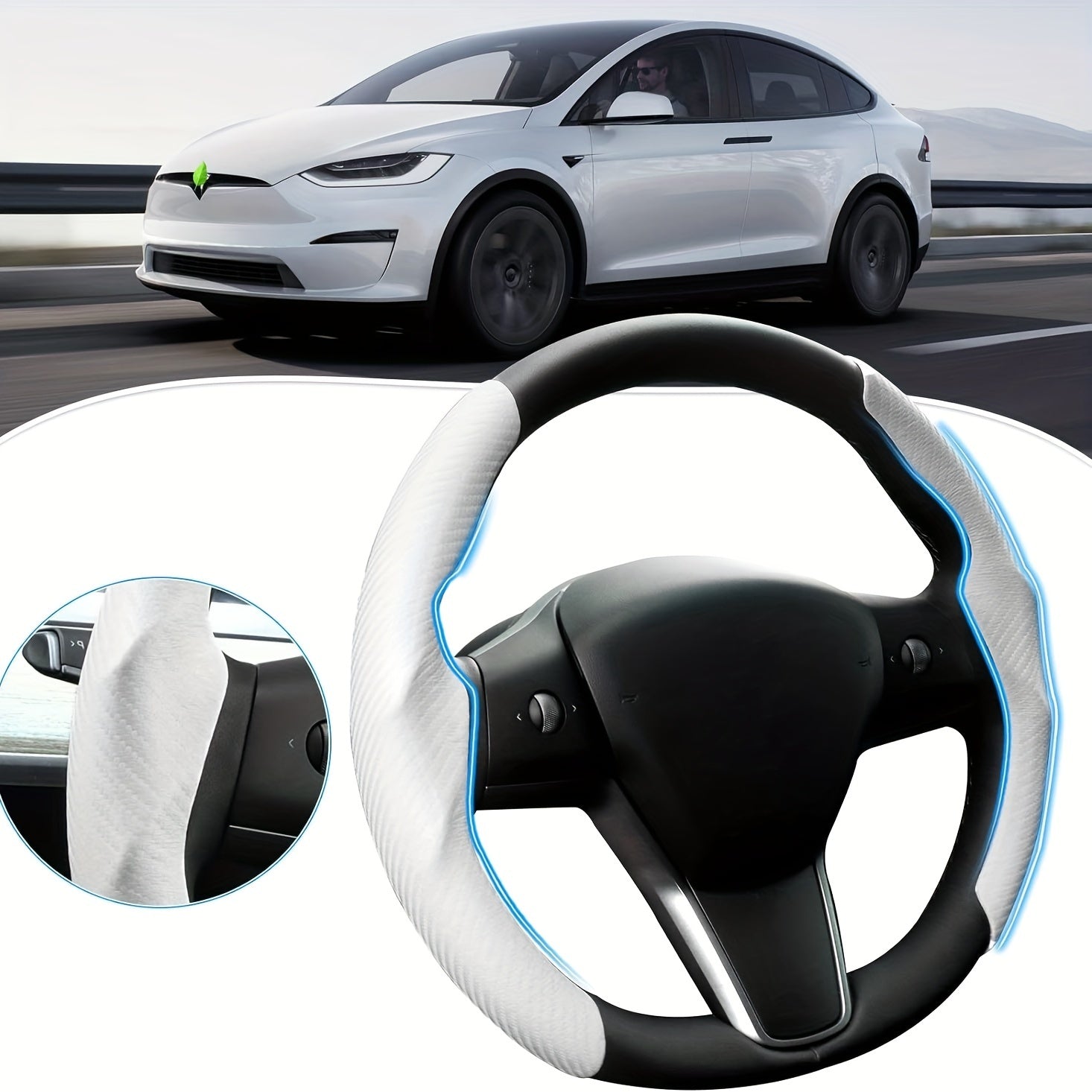 Suitable for Tesla model 3/Y steering wheel cover model 3 ultra-thin sweat absorption
